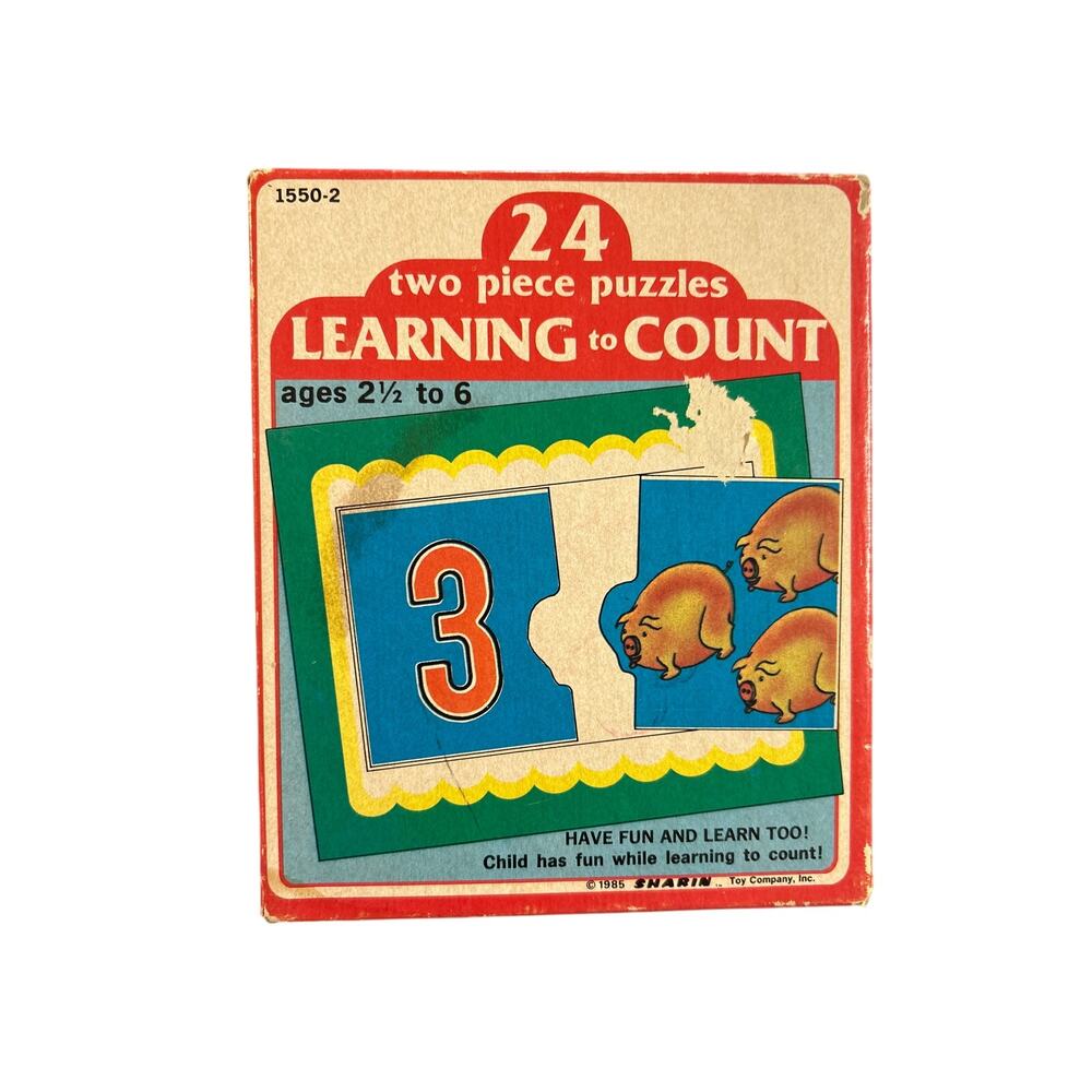 Vintage kids puzzle- made in USA- 1985- includes box- had signs of wear- numbers
